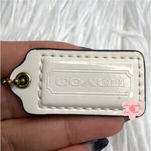 1.5" COACH Patent Leather Fob Bag Charm Hang tag Hangtag